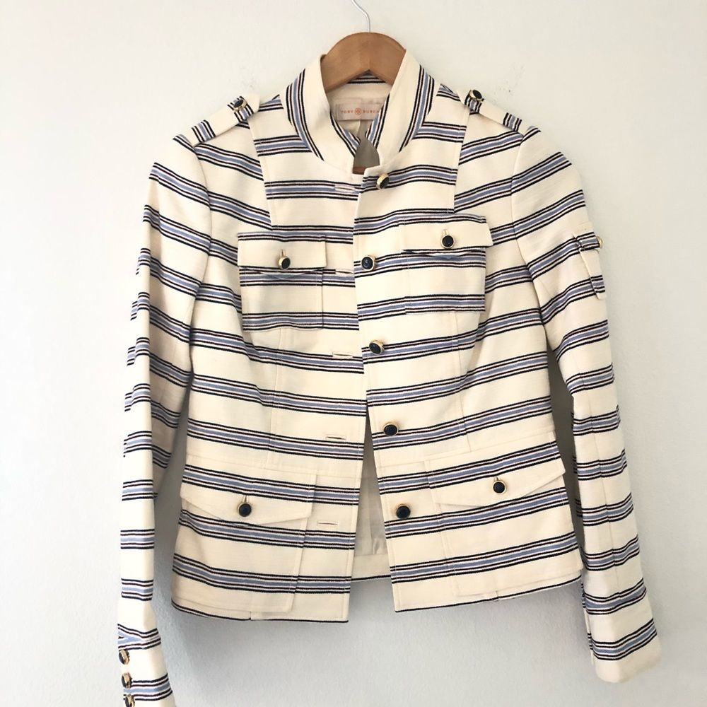Tory Burch Striped Sgt Pepper Jacket Sergeant